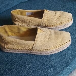 Yellow Leather Women Loafers